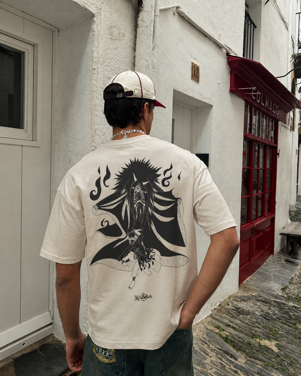 Black Reaper Death Curse Mark T-shirt by PODpartner, featuring graphic print of a reaper with curse symbols on the front.