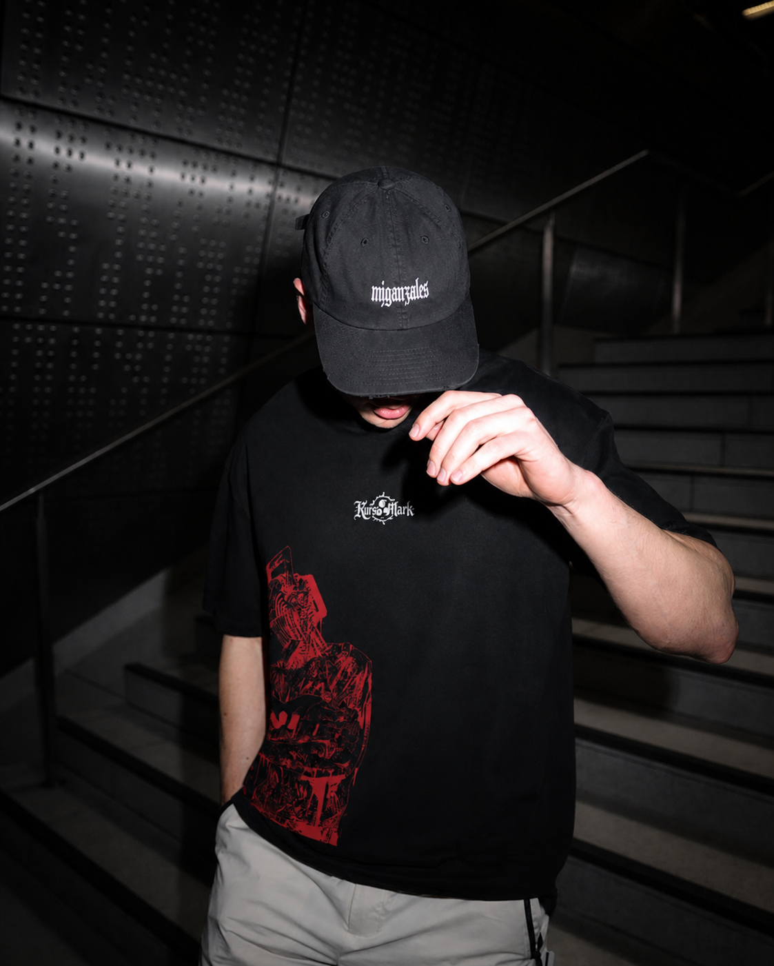 Denji Kurse Mark Tee by PODpartner featuring a casual black graphic t-shirt with bold white lettering and a relaxed fit.