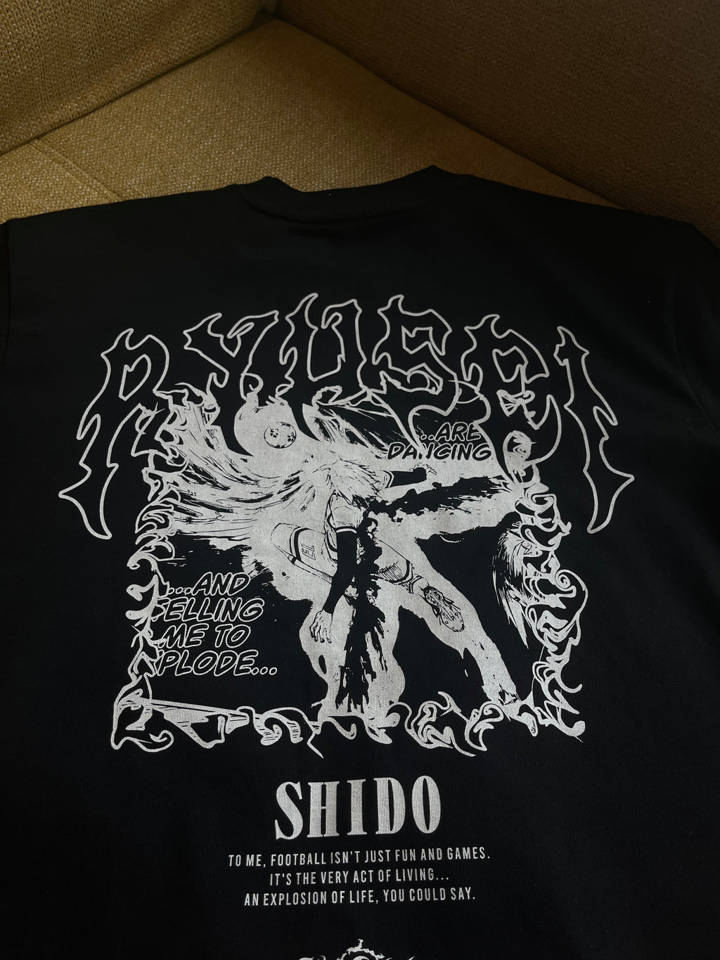 Kurse Mark Shido Ryusei's Ego Kurse Mark Tee in black, featuring graphic design and casual fit, ideal for everyday wear.