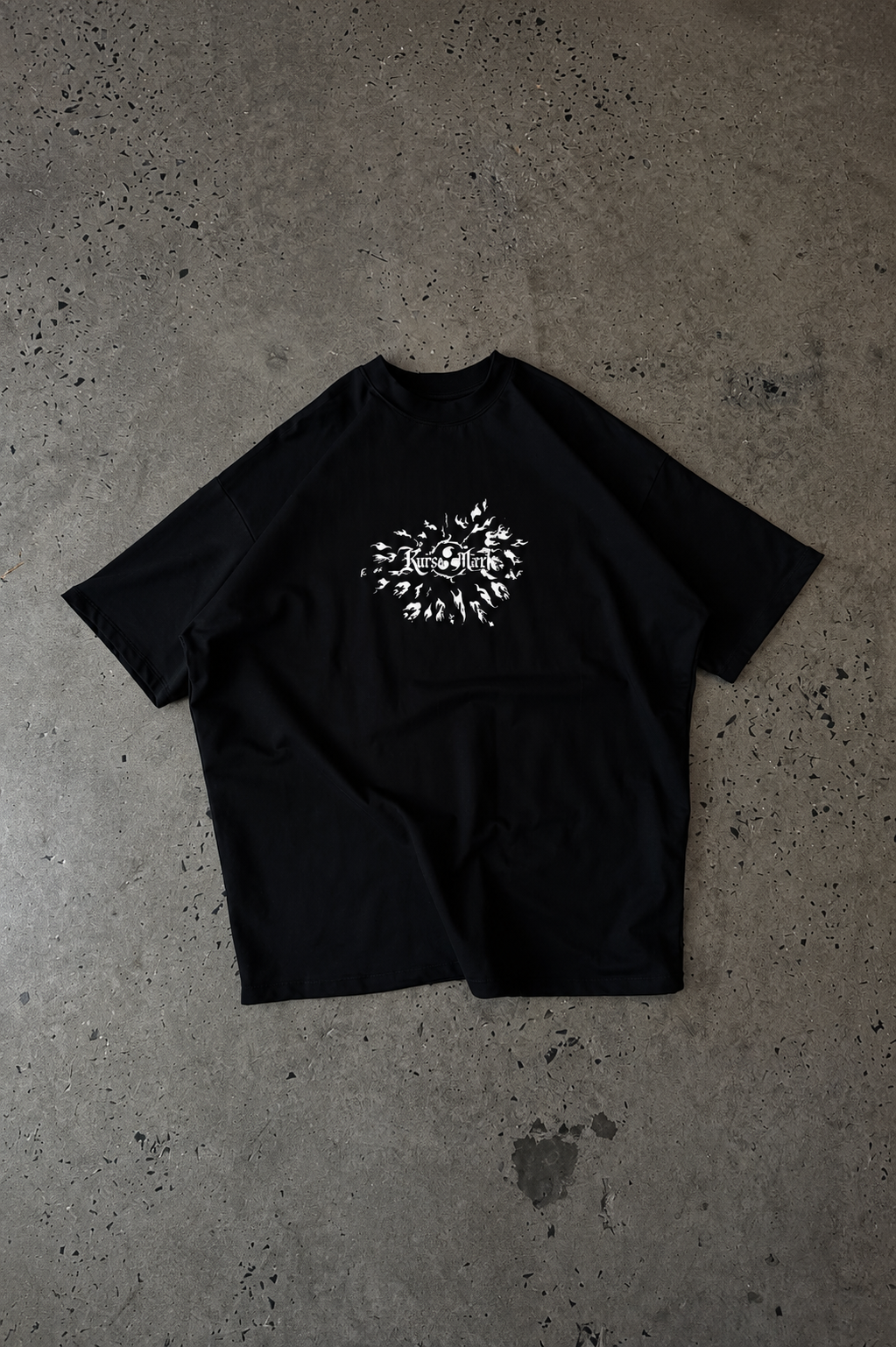 Sasuke Kurse Mark Tee from PODpartner featuring a graphic print of Sasuke Uchiha from Naruto on a casual black T-shirt