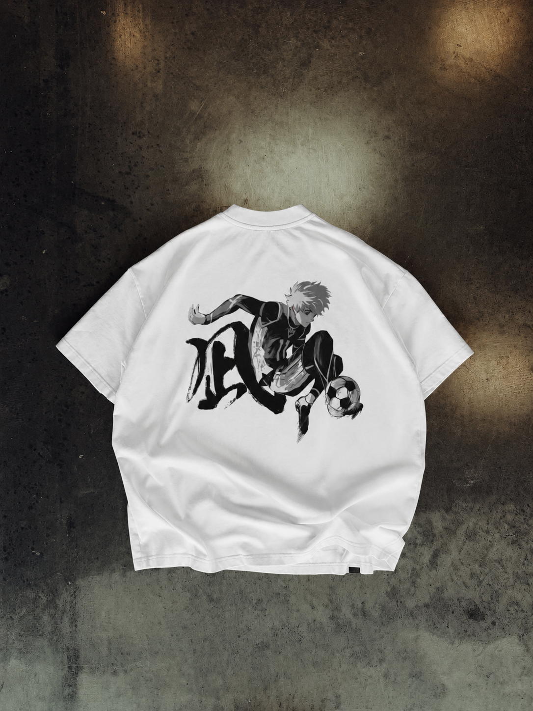 Kurse Mark Nagi's Kurse Mark Tee, men's casual short-sleeve T-shirt in black with logo print, front view.