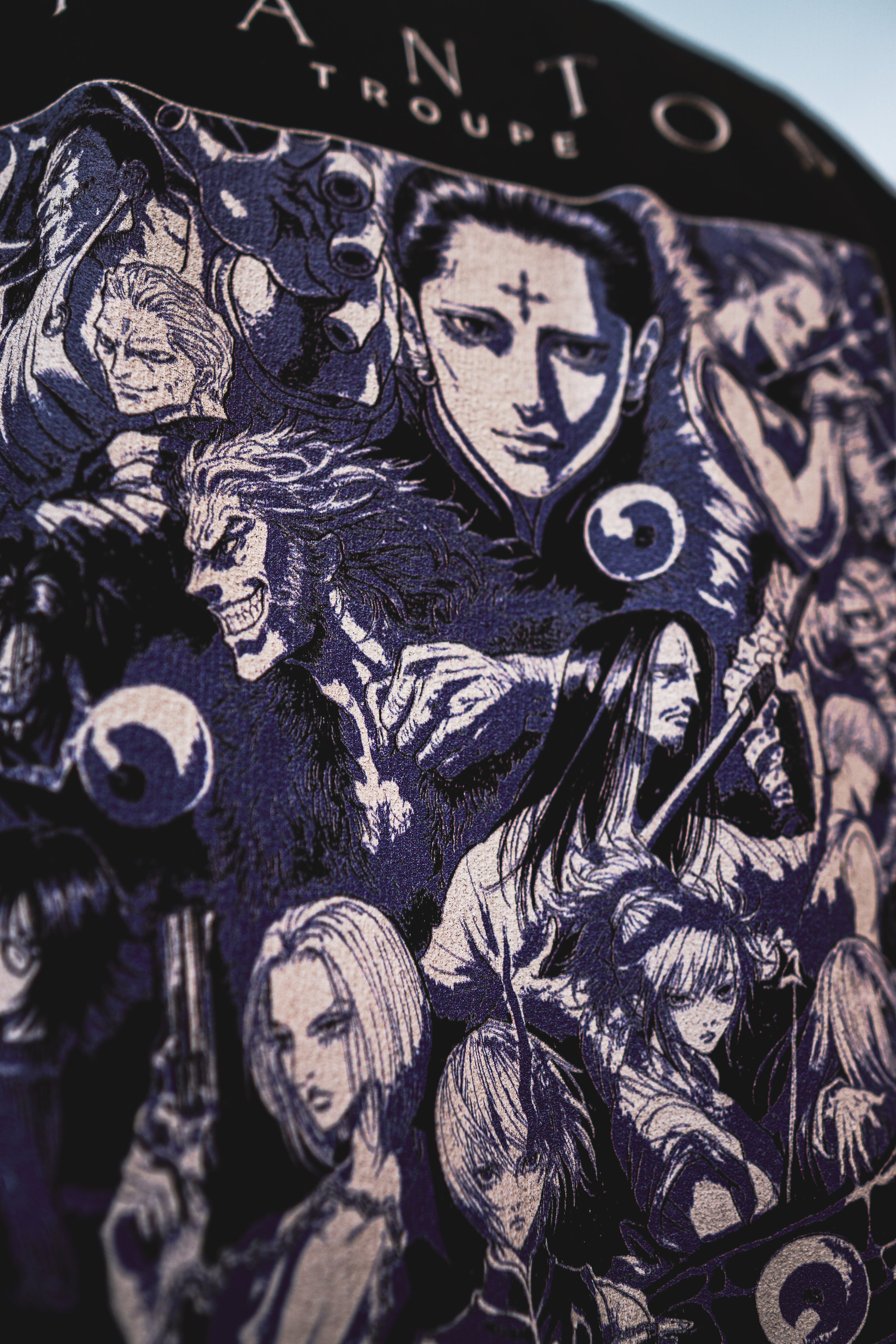 Black Phantom Troupe Kurse Mark tank top by PODpartner, featuring the character's emblem on the front, sleeveless design, casual fit.