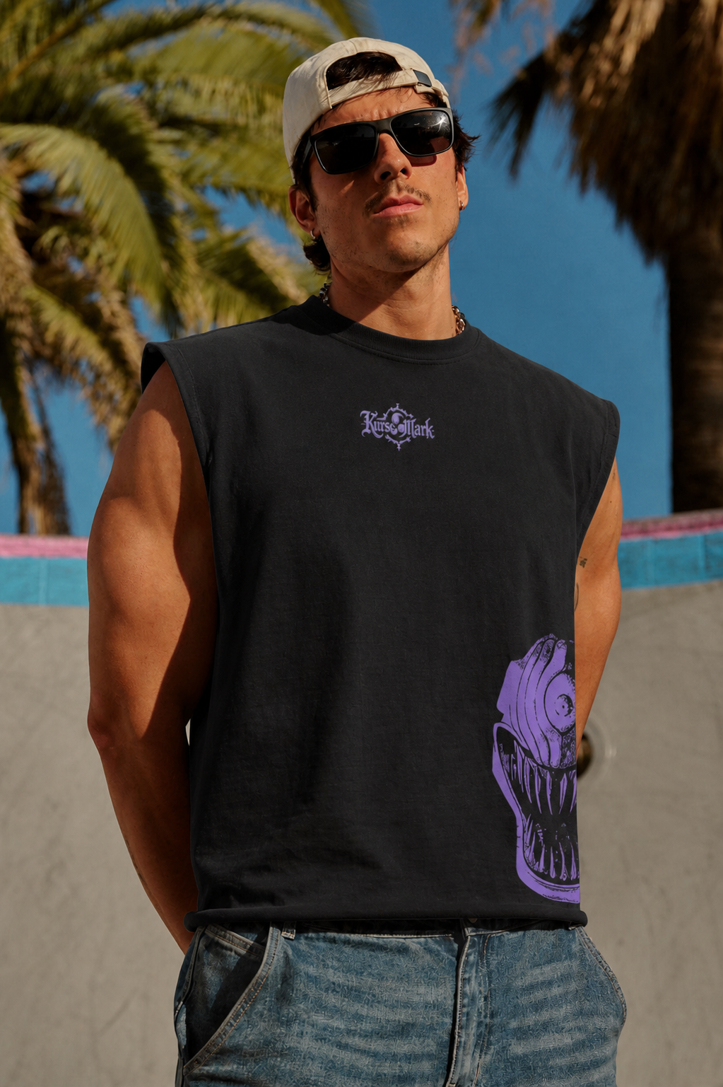 Yuta x Rika Kurse Mark Tank Top by PODpartner, featuring a stylish sleeveless design with graphic print, on a white background.