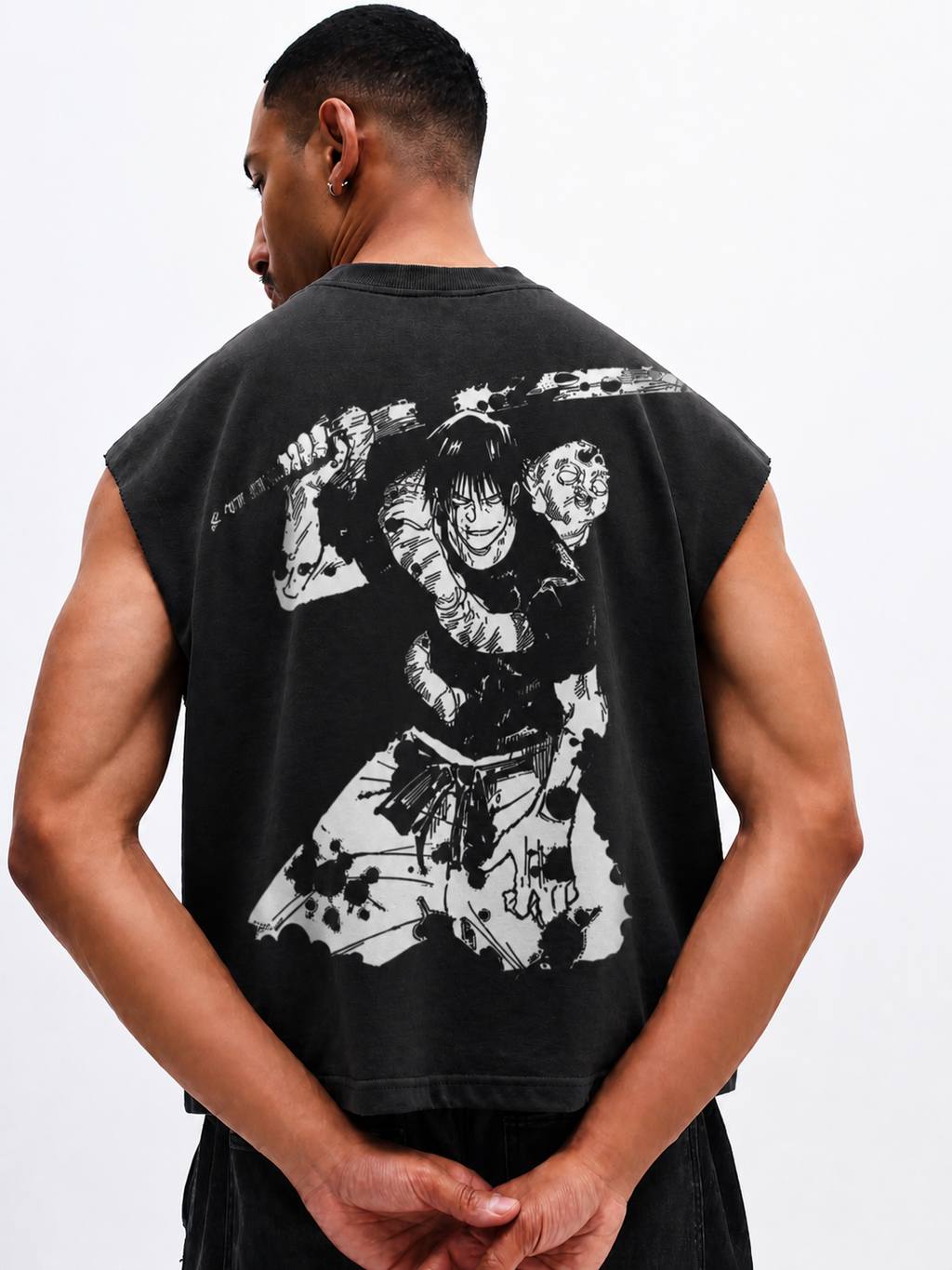 Toji Kurse Mark tank top by PODpartner in special grade, featuring a sleek black design and comfortable fit.