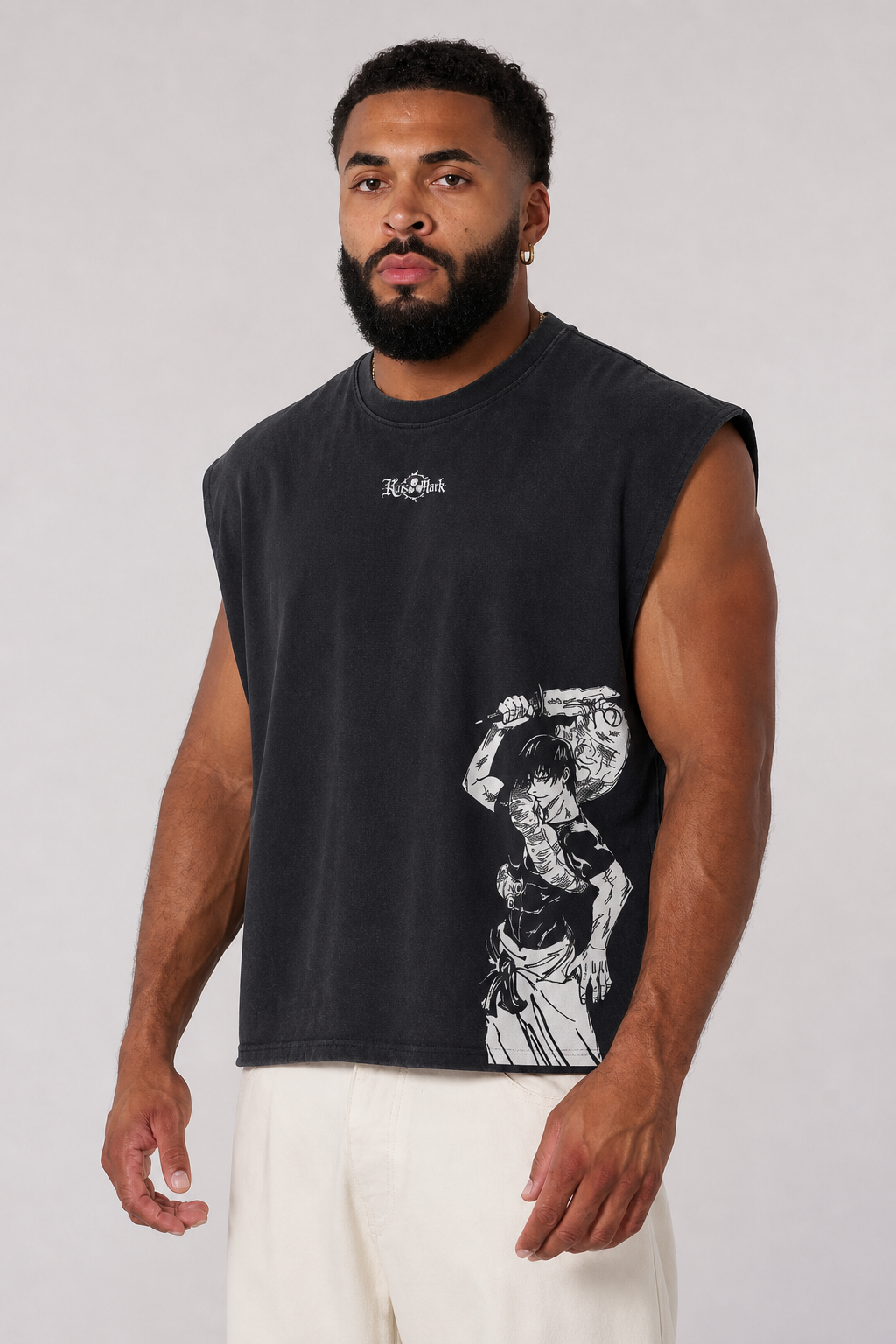 Toji Kurse Mark Tank Top by PODpartner, featuring a stylish sleeveless design with vibrant print on high-quality fabric.