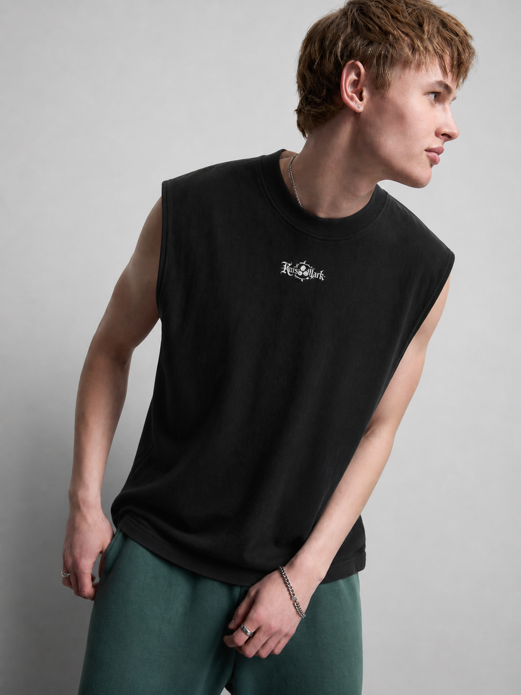 Guts Kurse Mark Tank Top by PODpartner, black sleeveless athletic shirt with Guts design, perfect for workouts or casual wear.