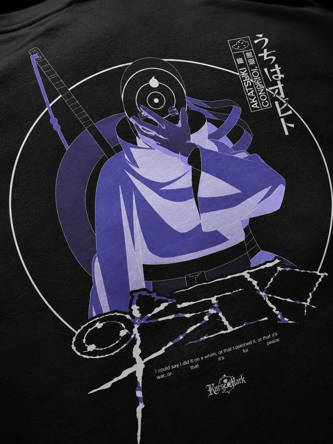 Obito Kurse Mark Tee by PODpartner, featuring a casual black T-shirt with graphic print, ideal for everyday wear.