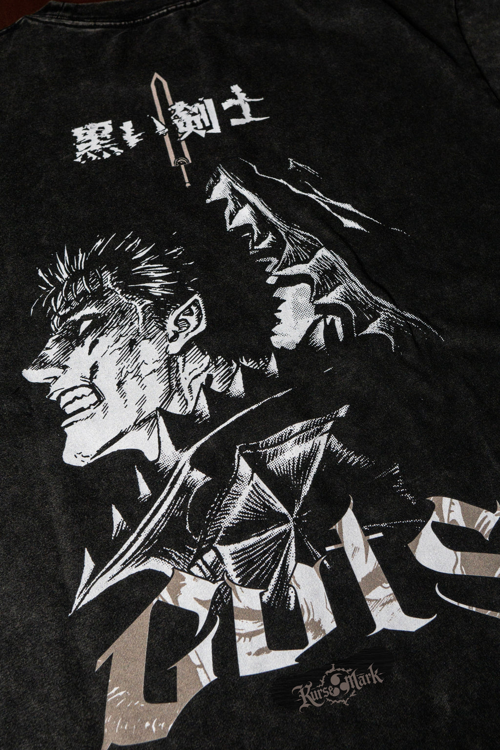 Close-up of Guts Kurse Mark Tank Top by PODpartner, showcasing detailed graphic design and fabric texture.