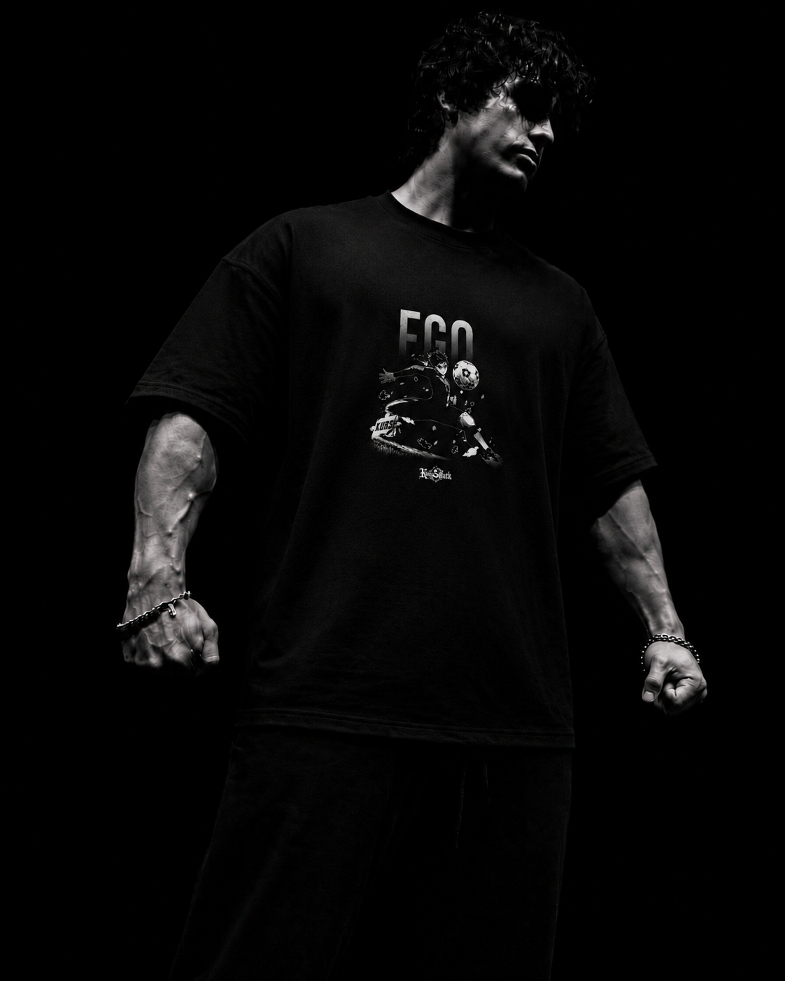 Isagi's Ego Kurse Mark Black Tee