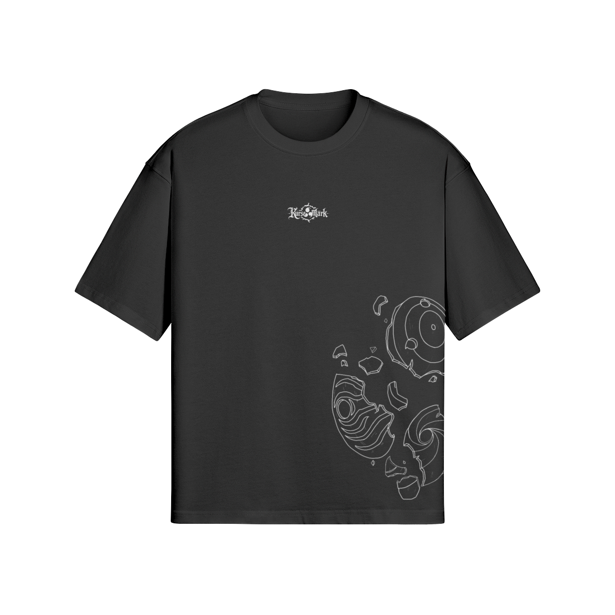 Obito Kurse Mark Tee by PODpartner featuring a front view of the graphic printed T-shirt with bold design and vibrant colors.