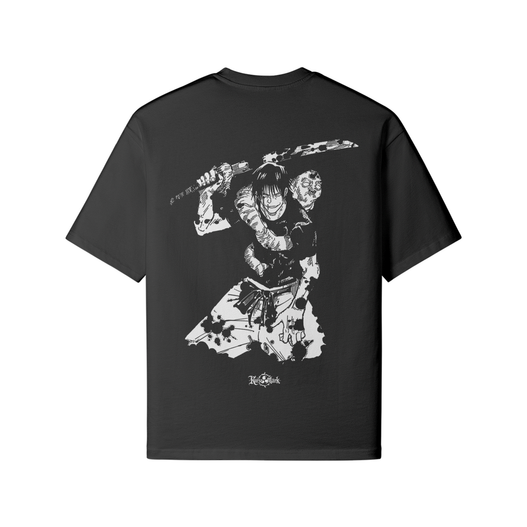 Toji Kurse Mark Tee by PODpartner, a special grade casual men's t-shirt in black with graphic print, front view.