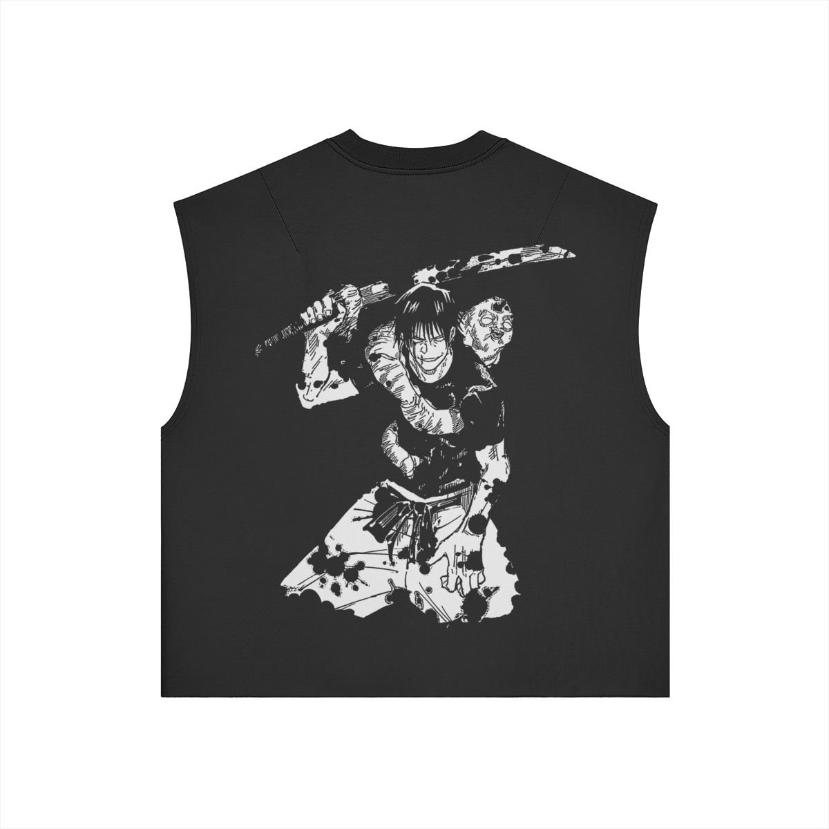 Back view of PODpartner Toji Kurse Mark tank top in special grade, showcasing its stylish design and comfortable fit.