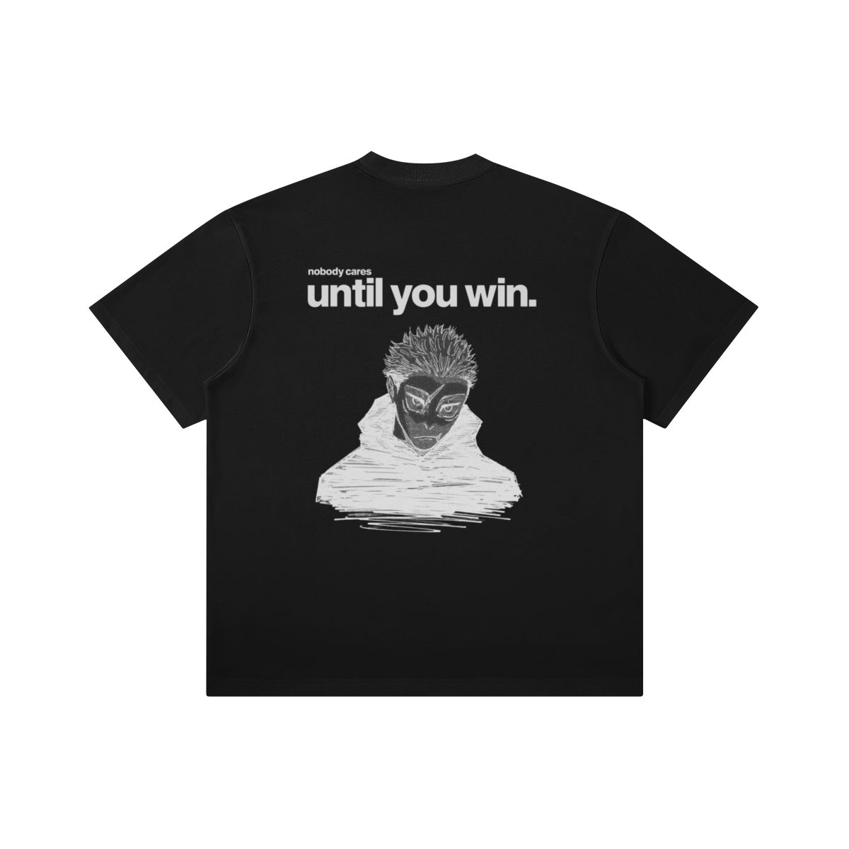 Back view of Yuji's Ego Kurse Mark Tee by PODpartner featuring a casual cotton t-shirt with printed logo design.