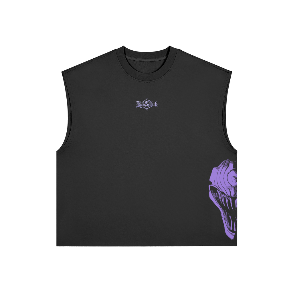 Yuta x Rika Kurse tank top by PODpartner, front view mockup featuring a casual sleeveless top with graphic design.