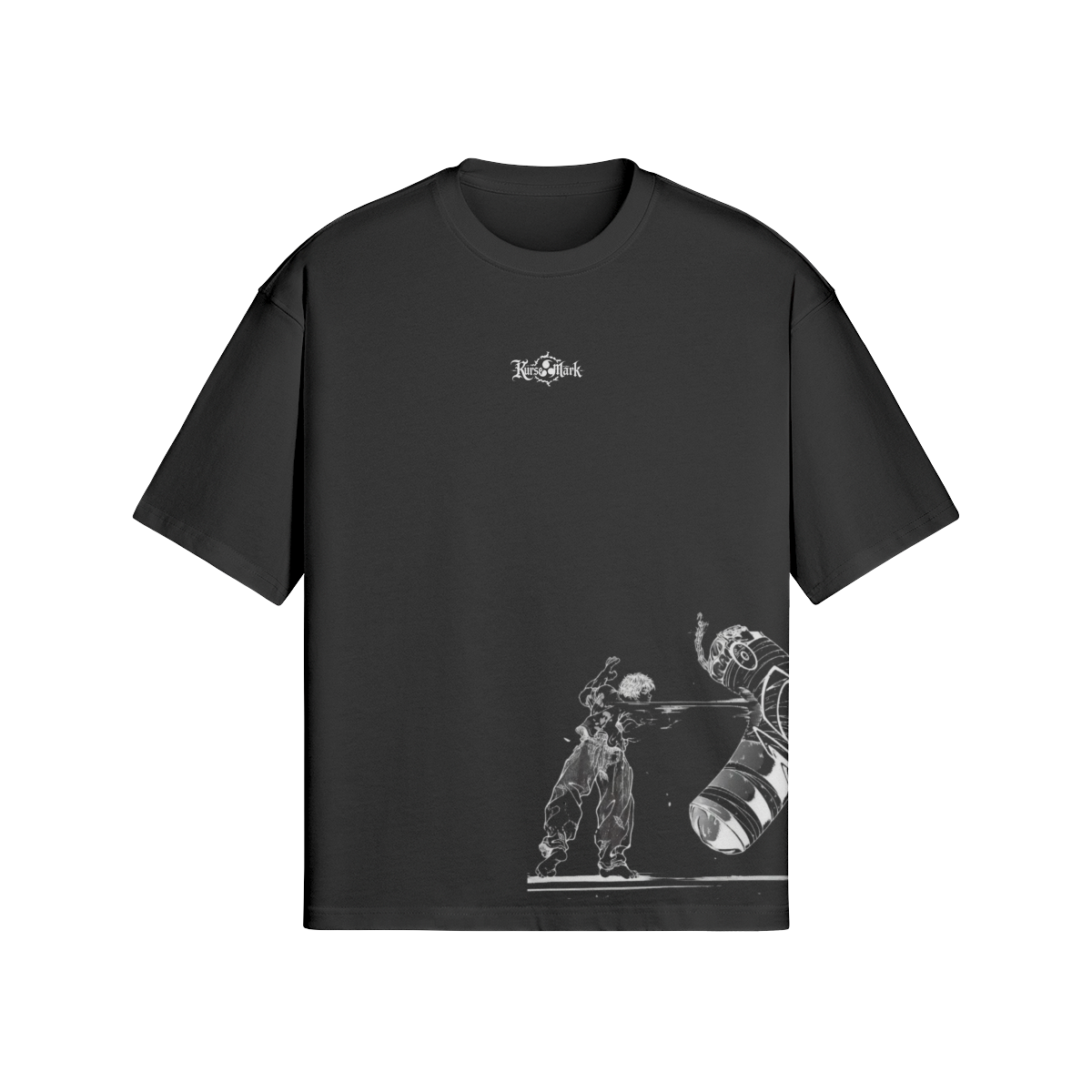 Baki Hanma Kurse Mark Tee from PODpartner featuring bold graphic print on a casual T-shirt.