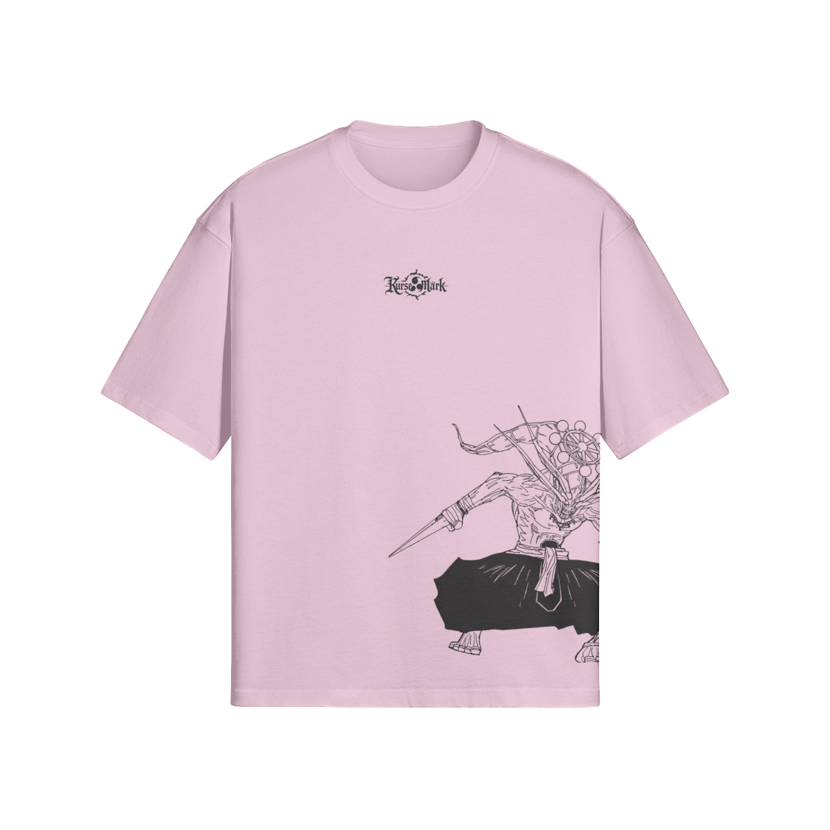 Mahoraga Kurse Mark Tee by PODpartner featuring graphic print on a casual T-shirt, displayed flat on a white background.