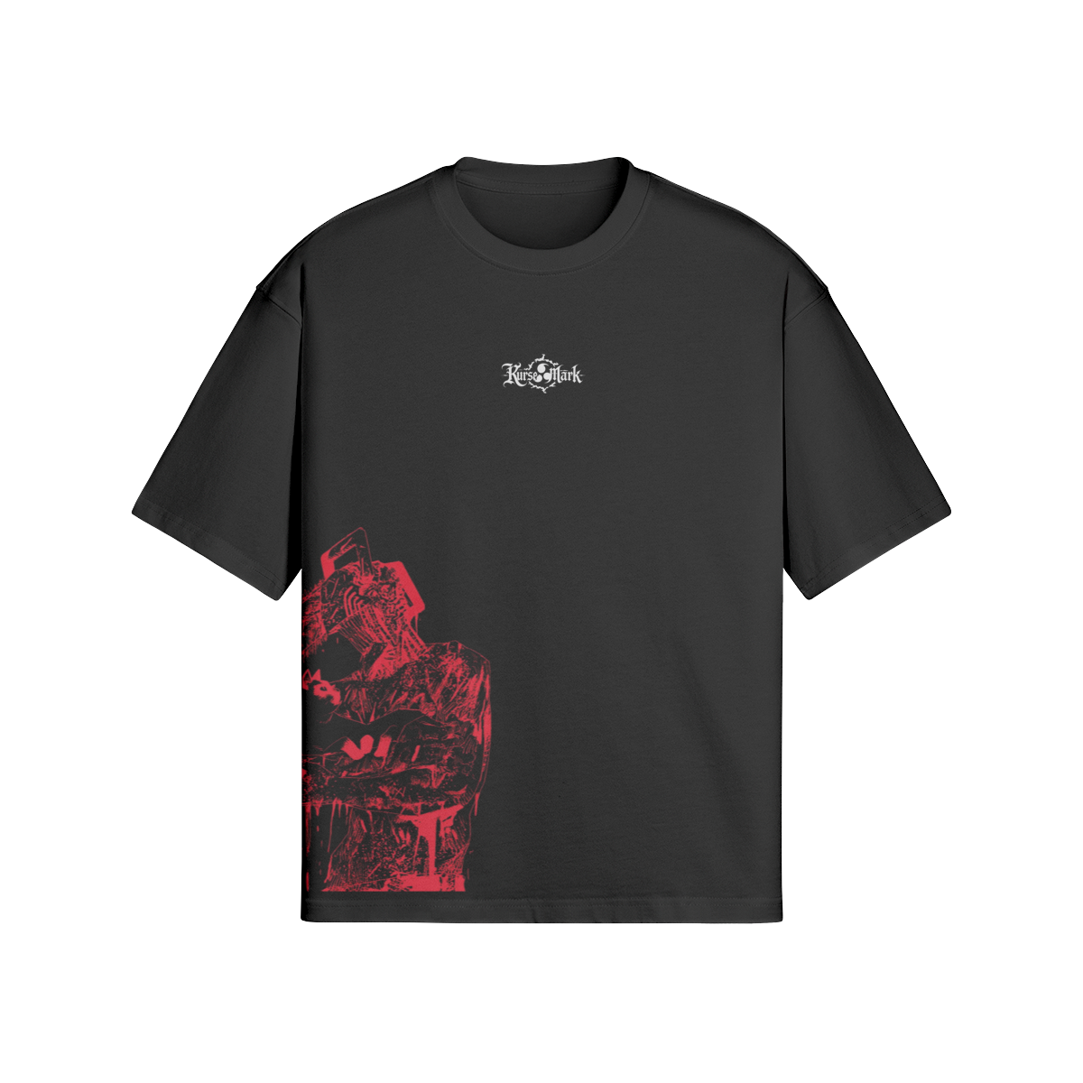 Denji Kurse Mark Tee by PODpartner, featuring a casual black T-shirt with graphic design and comfortable fit.
