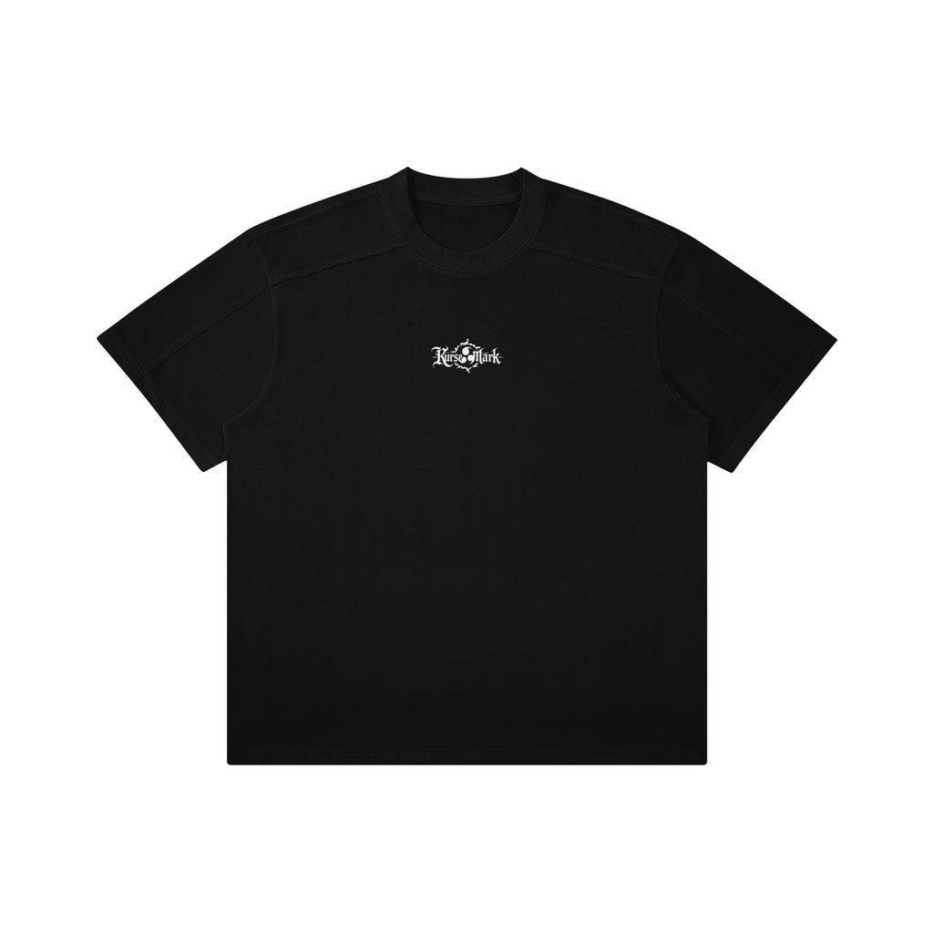 Black PODpartner Gojo's Mentality Kurse Mark T-shirt featuring a graphic design on the front.