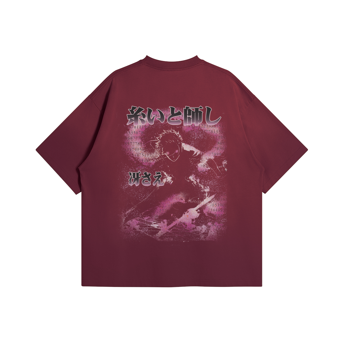 Itoshi Sae's Ego Kurse Mark oversized T-shirt in black, featuring bold graphic design on the front.