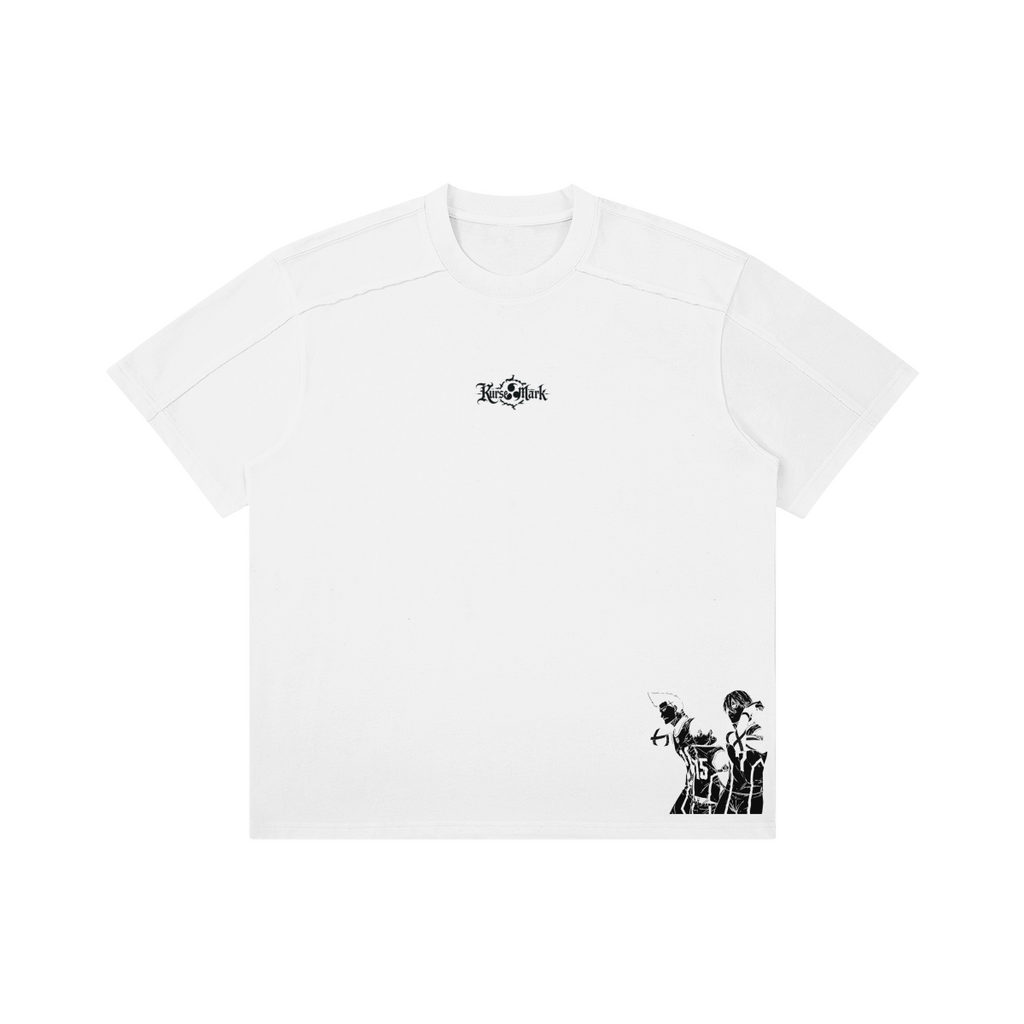 Kurse Mark Nagi's Kurse Mark T-shirt in black, featuring a casual fit and crew neckline, displayed on a model.