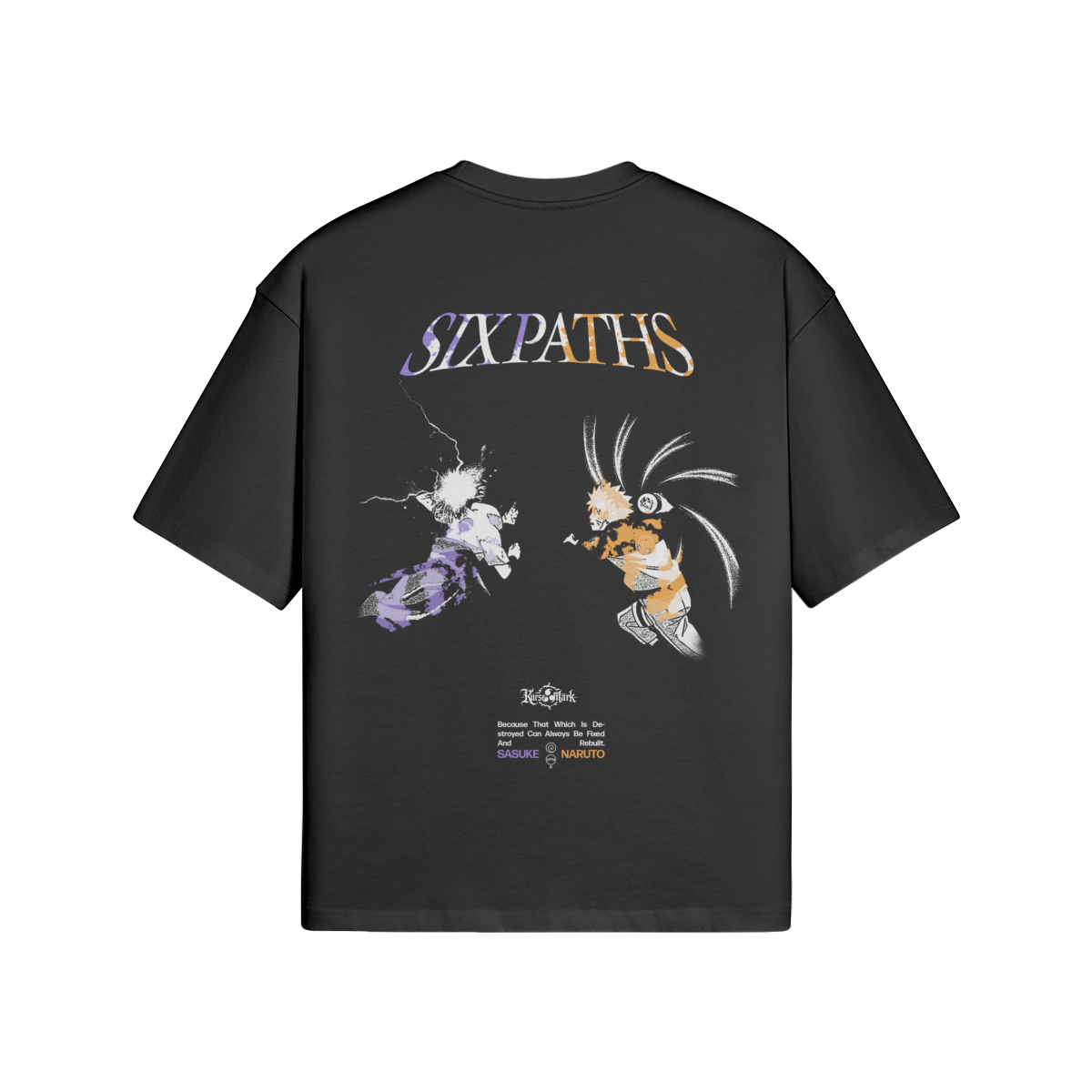 Kurse Mark Six Paths Kurse Mark Tee in black, featuring a bold graphic design on the front for casual streetwear style.