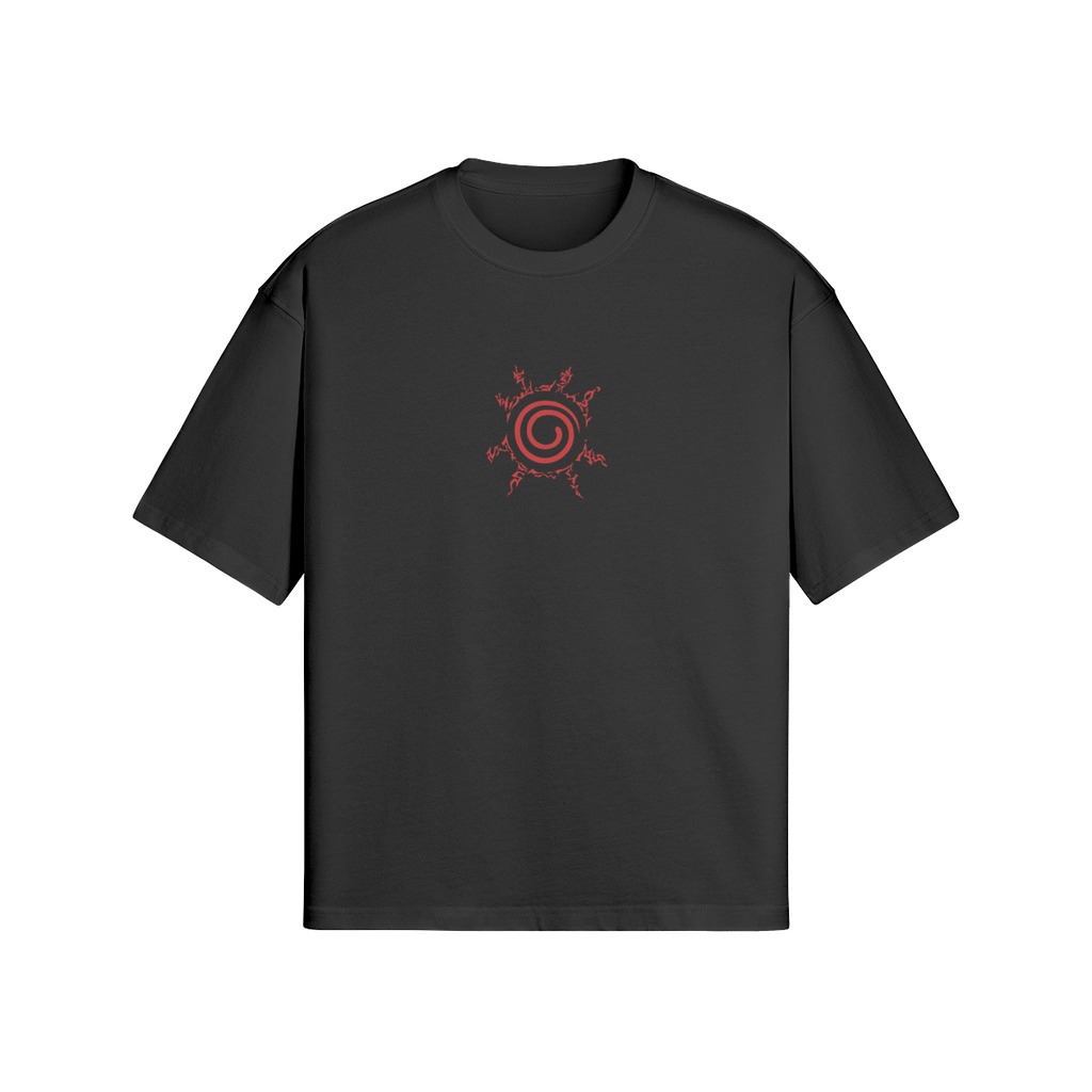 Kurse Mark Nine Tails Kurama's Kurse Mark T-shirt featuring Naruto's Nine Tails fox design on a black fabric.