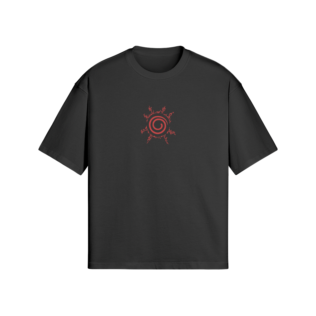 Kurse Mark Nine Tails Kurama's Kurse Mark T-shirt featuring Naruto's Nine Tails fox design on a black fabric.