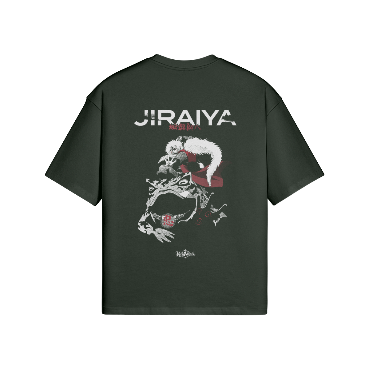 Jiraiya's Kurse Mark Tee featuring a graphic of Jiraiya from Naruto, in a casual t-shirt style with Kurse Mark branding visible.